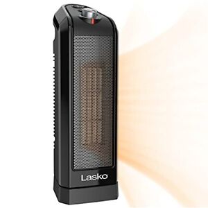 Lasko Oscillating Ceramic Space Heater for Home with Overheat Small, Black