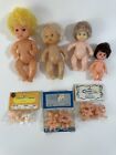New ListingVintage BABY DOLLS Lot Of 4 And Small Tiny Babies  Nude Plastic Dolls With Hair