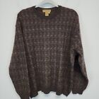 Vintage Tricots St Raphael Grandpa Sweater Mens Large Brown Merino Wool Flaw