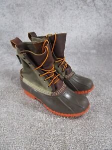 Ll Bean Boots Womens Size 7 M Green Waxed Canvas Limited Edition
