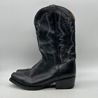 EL Dorado Vanquished Mens Black Leather Square Toe Western Boots Size 11 D