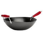 Carbon Steel Non-Stick Stir Fry Pan/Wok, 14 inch, Red/