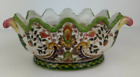Vintage Chinese porcelain bowl scalloped edged with handles Antique
