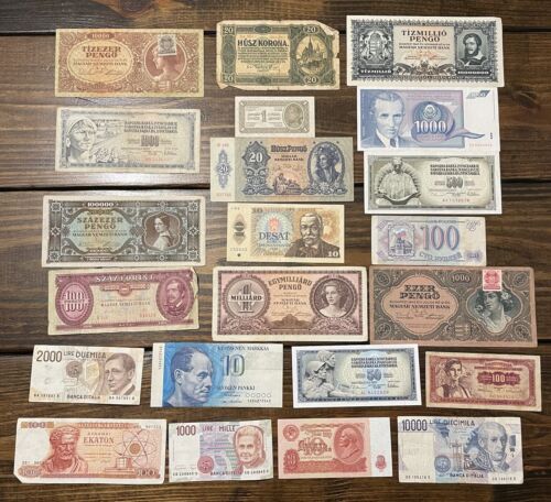 New ListingLot OF 23 Vintage Foreign World Currency Paper Money Banknotes Eastern European