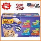 Purina Friskies Seafood and Chicken Wet Cat Food Variety, 5.5 oz Cans (40 Pack).