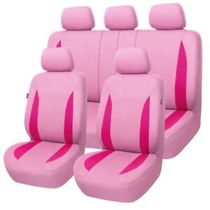 Flying Banner Universal Car Seat Cover Rear Split Pink Polyester Car Accessories
