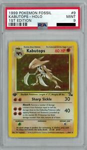 Pokemon Fossil 1st Edition Kabutops 9/62 PSA 9