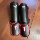 Title MMA Padded Stand Up Shin Guards Regular PGSUS1 Black and Red