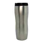 Starbucks Lucy Silver Stainless Steel Travel Tumbler Mug w/ Flip-Top Lid 16 oz
