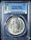 1921 High Relief Peace Silver Dollar - PCGS MS 64 - Gold Shield