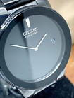 Citizen Men's Watch Eco-Drive Axiom AU1065-07E Black Dial 40mm Leather Band