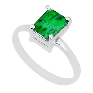 925 Silver 1.95cts Faceted Natural Green Maw Sit Sit Ring Jewelry Size 6.5 Y2147