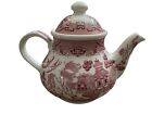 Churchill Teapot Pink Red Willow 5 Cup Capacity England