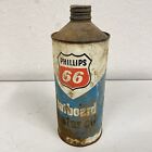 Empty Vintage Phillips 66 Outboard Motor Oil Can 1 Quart Cone Top Metal Can HBN