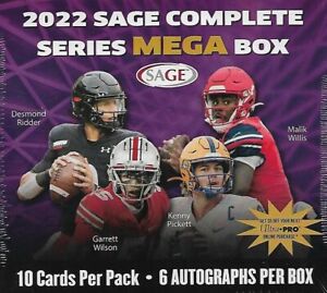 2022 Sage Football Complete Series Mega Box Factory Sealed 6 Autographs Per Box