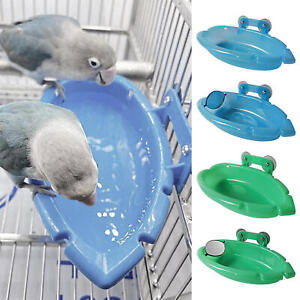 New ListingBird Water Bath Tub For Pet Bird Cage Hanging Bowl Parrots Parakeet Birdbath