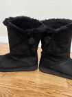 SO Womens Size 9 Black Boots  Faux Suede Fur Lined Snow Fireside GUC