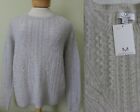 NWT MAGASCHONI 100% Cashmere Cable knit Sweater XL in Light Grey