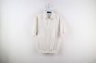 Vintage 90s Streetwear Mens Small Ribbed Knit Collared Pullover Polo Shirt White