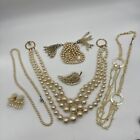Vintage/ Modern Faux Pearl Costume Jewelry Lot Of 6 Pieces