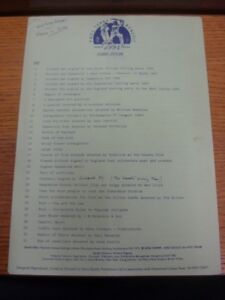 1994 Cricket: Hampshire, Paul Terry Benefit - Silent Auction List Of Lots (notes
