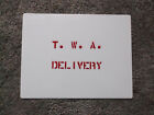 TWA Trans World Airlines Delivery Vehicle Windshield Identifier Sign