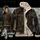 Resident 4 Leon Kennedy Real Shearling Evil Leather Jacket