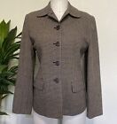 Talbots VTG Women’s 4P Houndstooth Blazer Worsted Wool 4 Button Classic Made USA