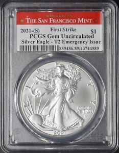2021-S T-2 American Silver Eagle PCGS GEM FS Emergency Issue ✪COINGIANTS✪
