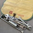 Vintage TOYOTA MOTOR Roll up Bag Kit Wrench Pliers Angle Wrench Yellow