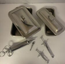 Vintage Lot of Stainless Steel  Medical Doctor Utensils Trays Polar Vollrath USA