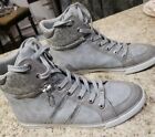 G by Guess Womens Gray High Top Faux Leather Sneakers Shoes Size 10
