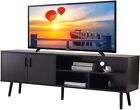 TV Stand Console Unit Cabinets with 3 Open Cubby 2 Doors for TVs up to 70 Inches