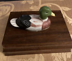 Vtg. Mallard Duck Playing Cards Storage Box Holder 2-Decks Sealed.