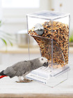 Bird Feeder Cage Auto Food Seed No Mess Premium Quality Crystal Acrylic
