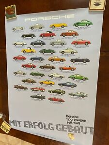 Porsche Sportswagen Poster 1948-1983 Factory Original 30”x40” 356 911 Turbo 916