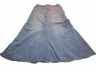 Fashion Bug Long Denim Jean Skirt Womens Size 10 Modest-No Slit-flared Back