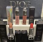 4 Dior Mini Lips Travel Size +1 Free Fragrance Vial New In Box +1 Free Frag Vial
