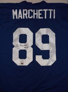 Gino Marchetti Baltimore Colts Signed Autograph Football Jersey Goal Line Greats