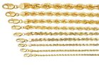 Solid 10k Yellow Gold 1mm-10mm Diamond Cut Rope Chain Pendant Necklace 16