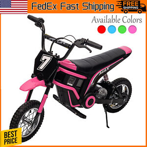 350W 24V Electric Dirt Bike Ride on Motorcycle for Kids 3-Speeds Up to 14.29MPH