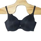 Cacique Lined Smooth Boost Plunge Bra In Black Size 42DDD Minimal Wear