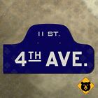 New York Brooklyn 4th avenue 11th street humpback road sign TWO SIDED 22x12