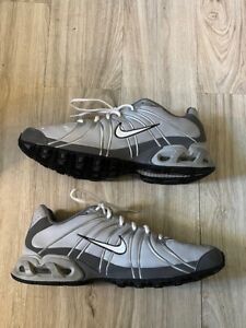 Nike Air Max Leather Athletic Running Shoes Gray White Mens 316125-012 Size 14