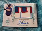 Nico Hoerner Leaf Trinity RC On Card Auto CUBS GAME LOGO PATCH Rookie Autograph