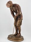 11.5” Austin Sculpture “Hampton Green” Golfer Statue Bronze Color Golfing 1992