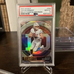 2021 Select Justin Herbert Numbers Silver Prizm #SN-4 PSA 10 MINT Chargers