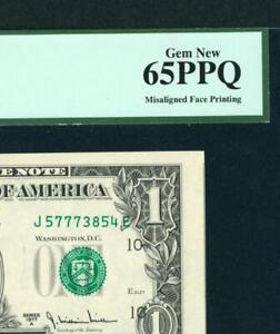(( ERROR - MISALIGNED )) $1 1977 Federal Reserve Note (( PCGS - 65 PPQ ))