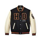 Harley 120th Anniversary Wool Varsity Jacket with Genuine Leather Sleeves