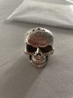 king baby eagle day of dead skull ring with garnet eyes